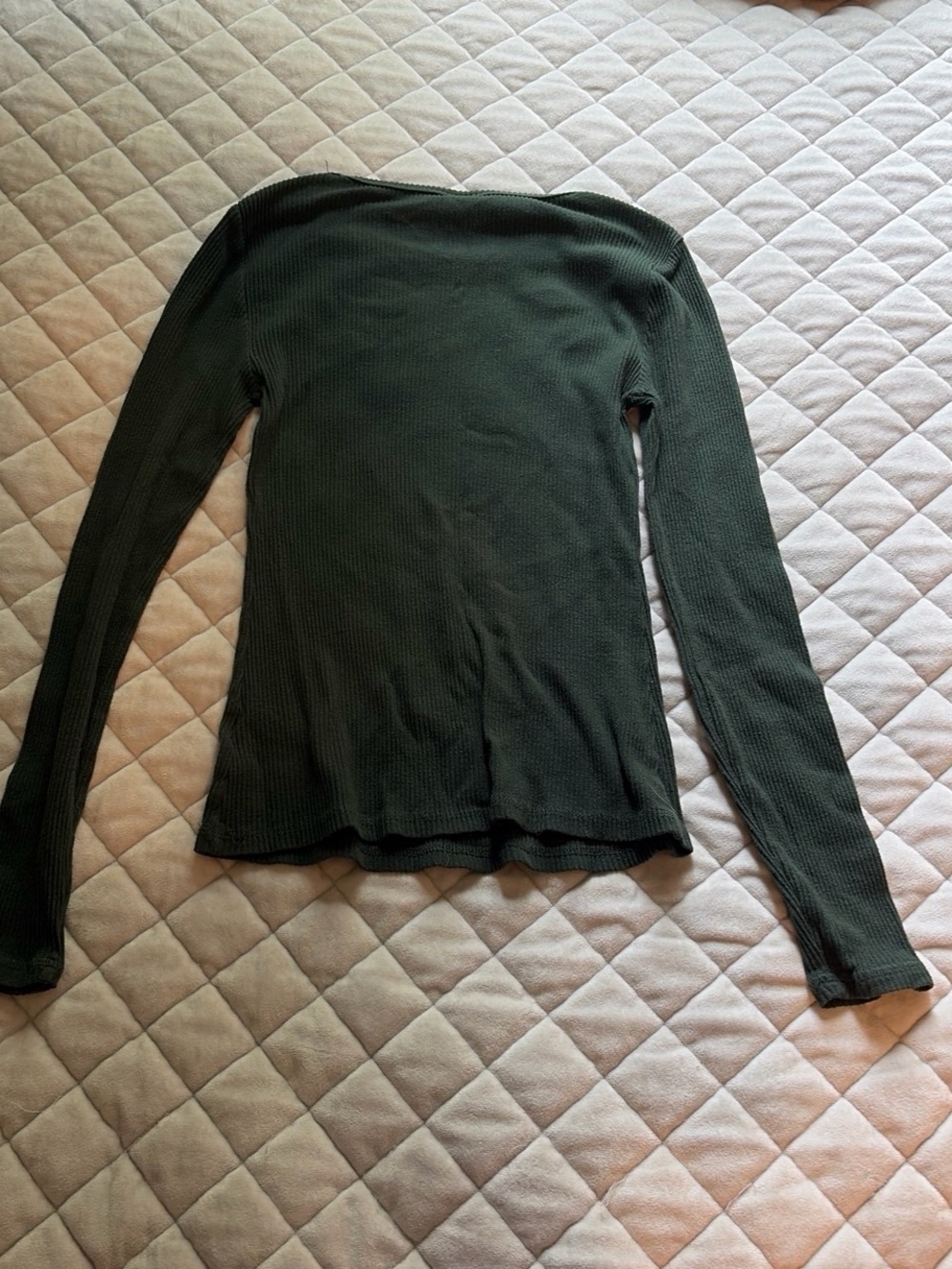 Old Navy Forest Green Long-Sleeve Ribbed Tee